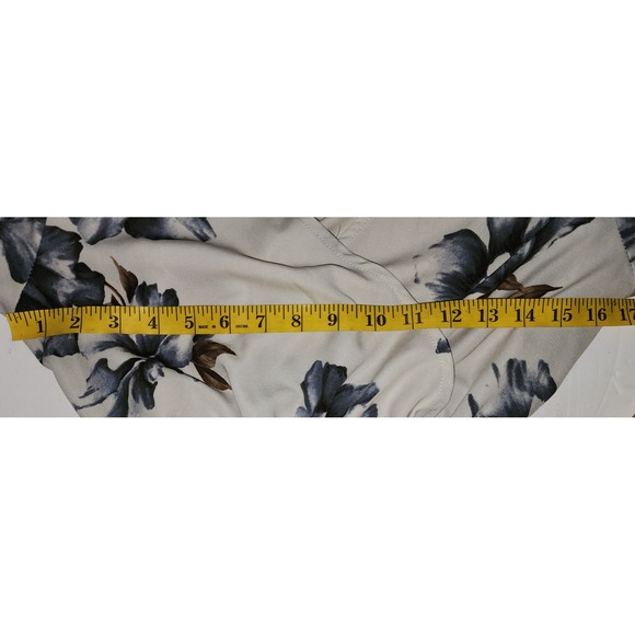 Tviatra Floral Maxi Dress Hi-Lo V-Neck Short Sleeve Beige Size Unknown Size M - Picture 7 of 7